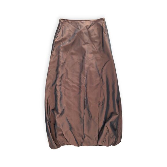 90's Olsen Collection Skirt US 6 brown blue damask color shift - Picture 3 of 7
